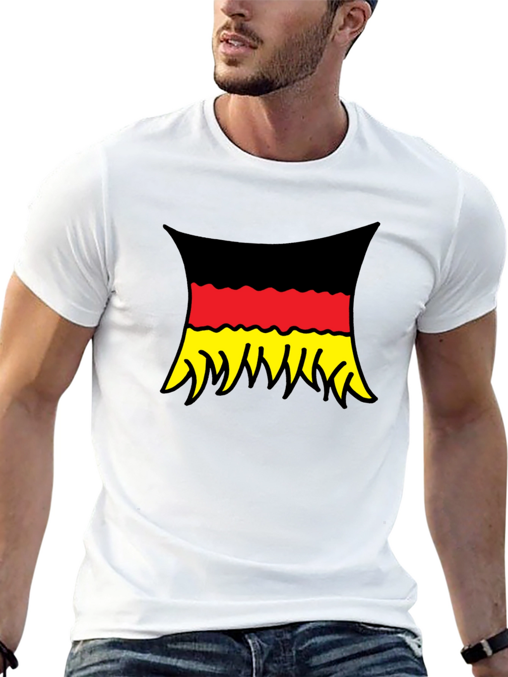 Germany Flag T-Shirt -  Black Crew Neck Tee