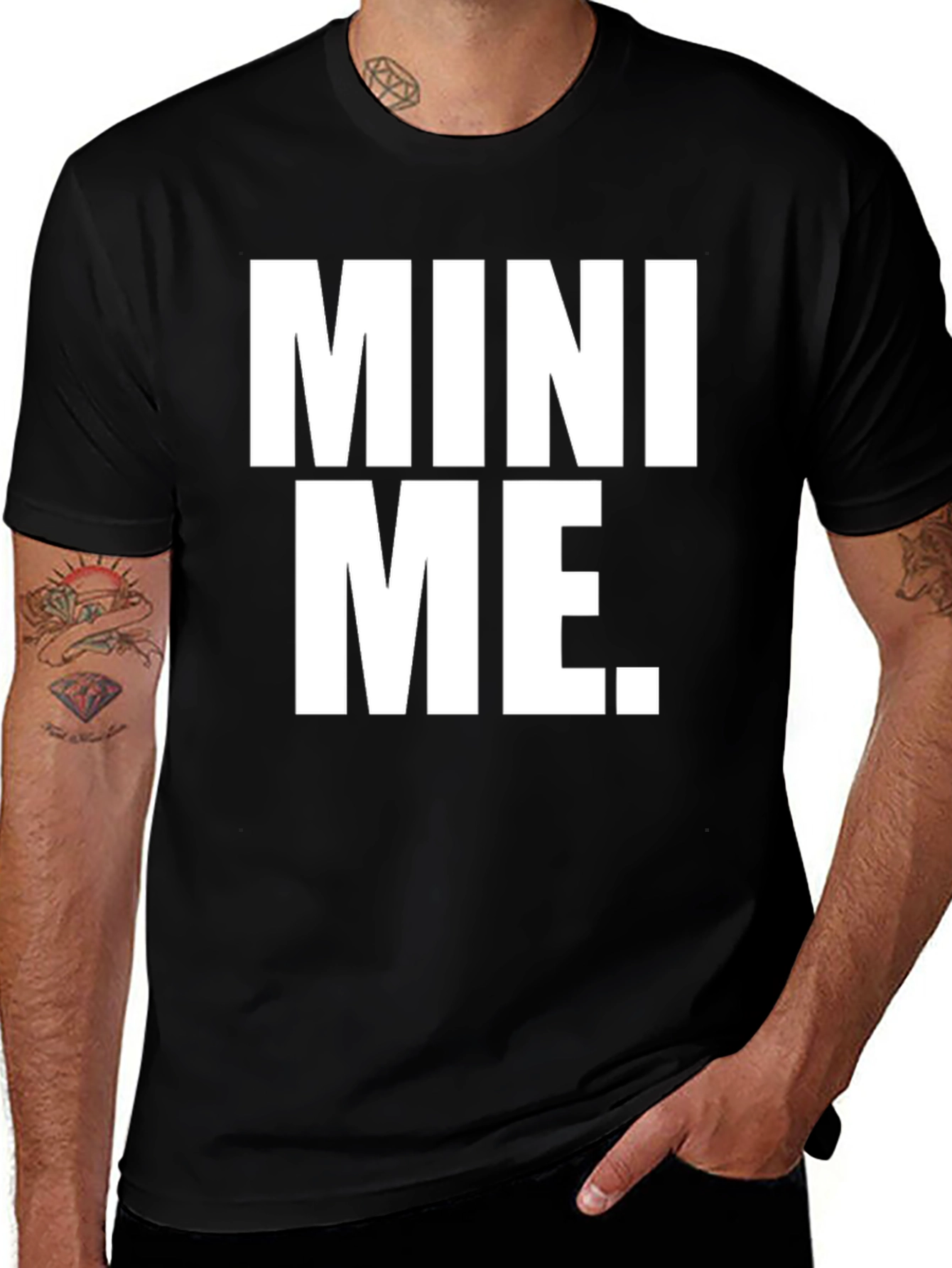 Mini Me Graphic Tee - Black Cotton Casual T-Shirt