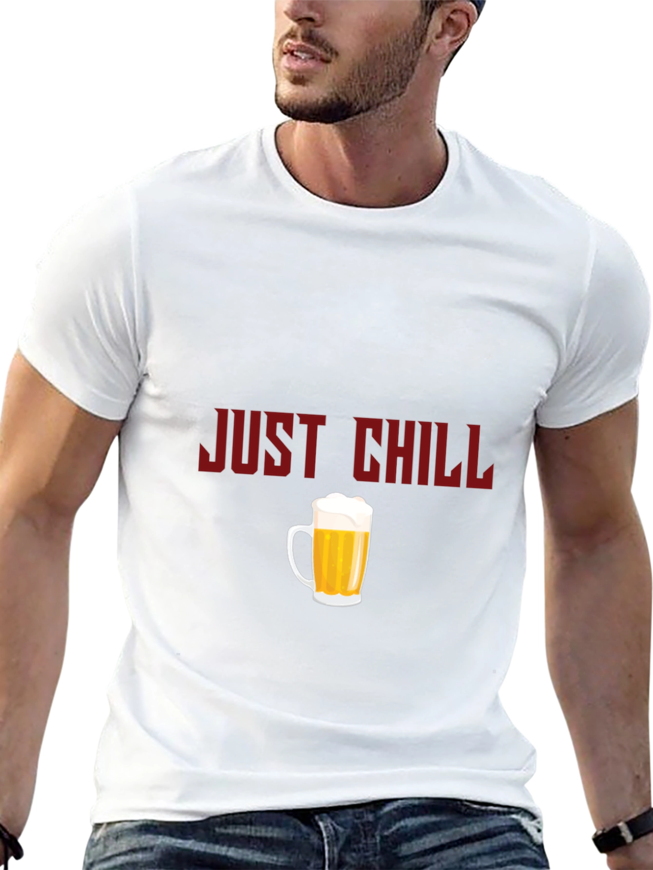 Just Chill Beer Graphic Tee - Black