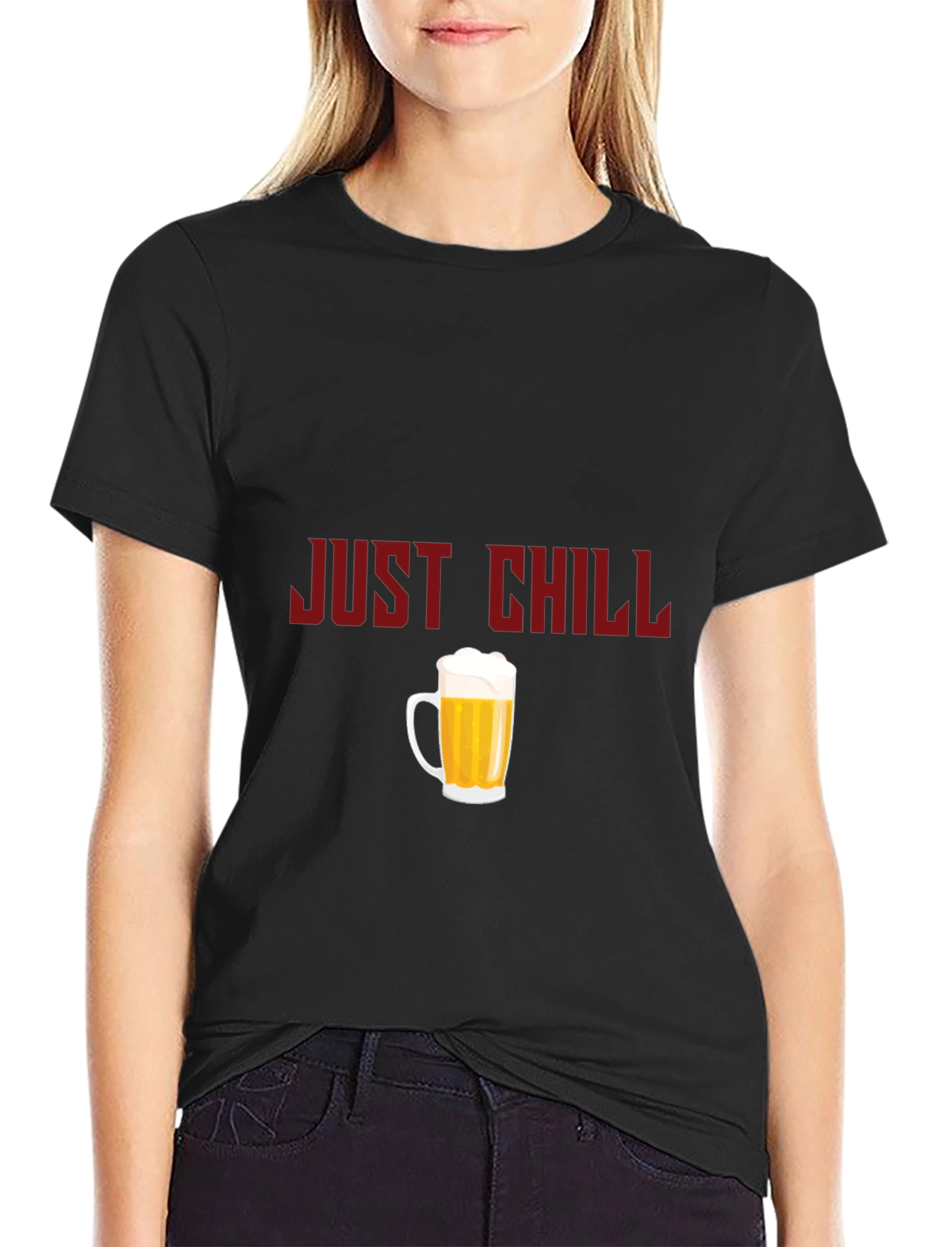Just Chill Beer Graphic Tee - Black