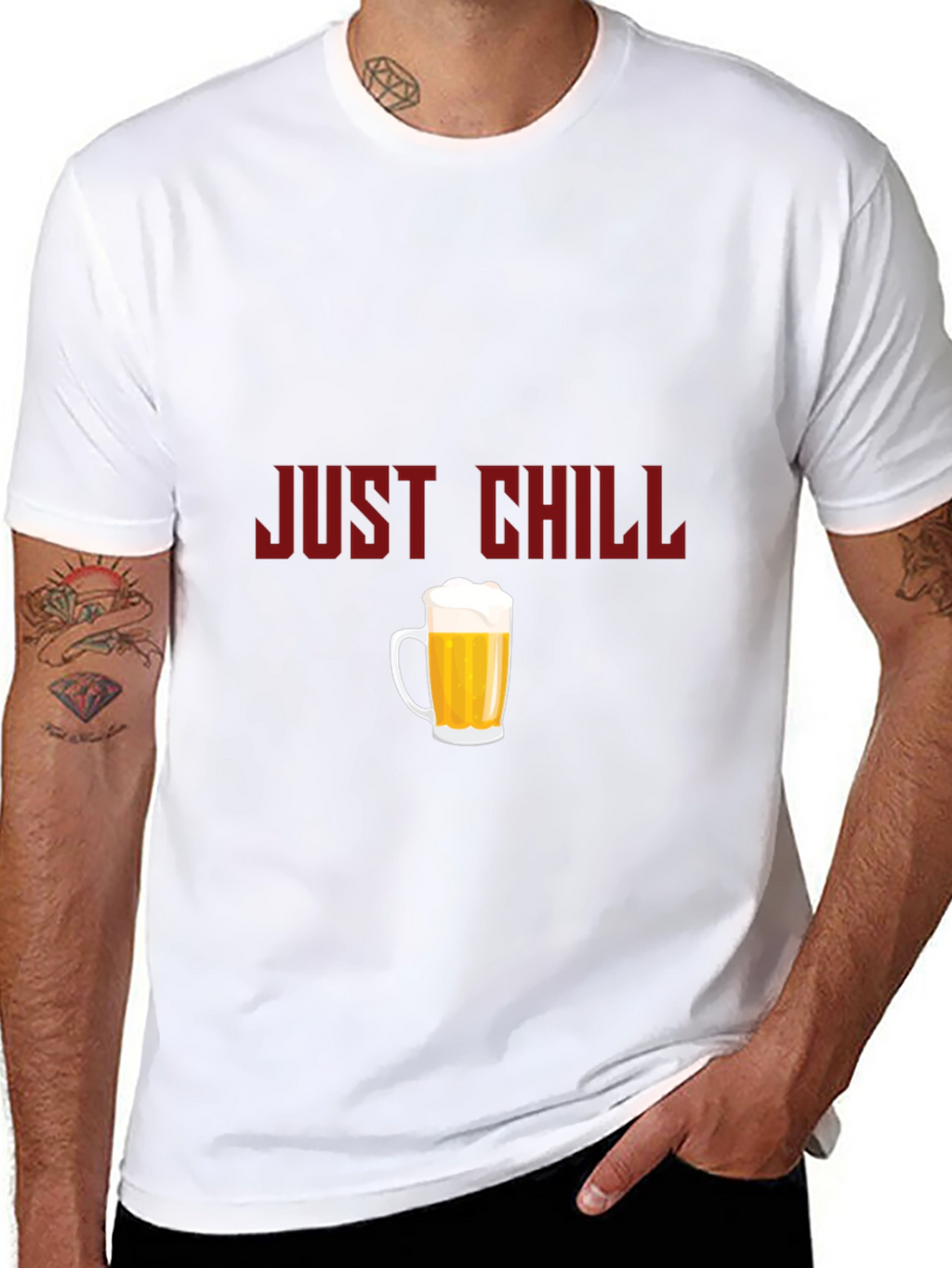Just Chill Beer Graphic Tee - Black