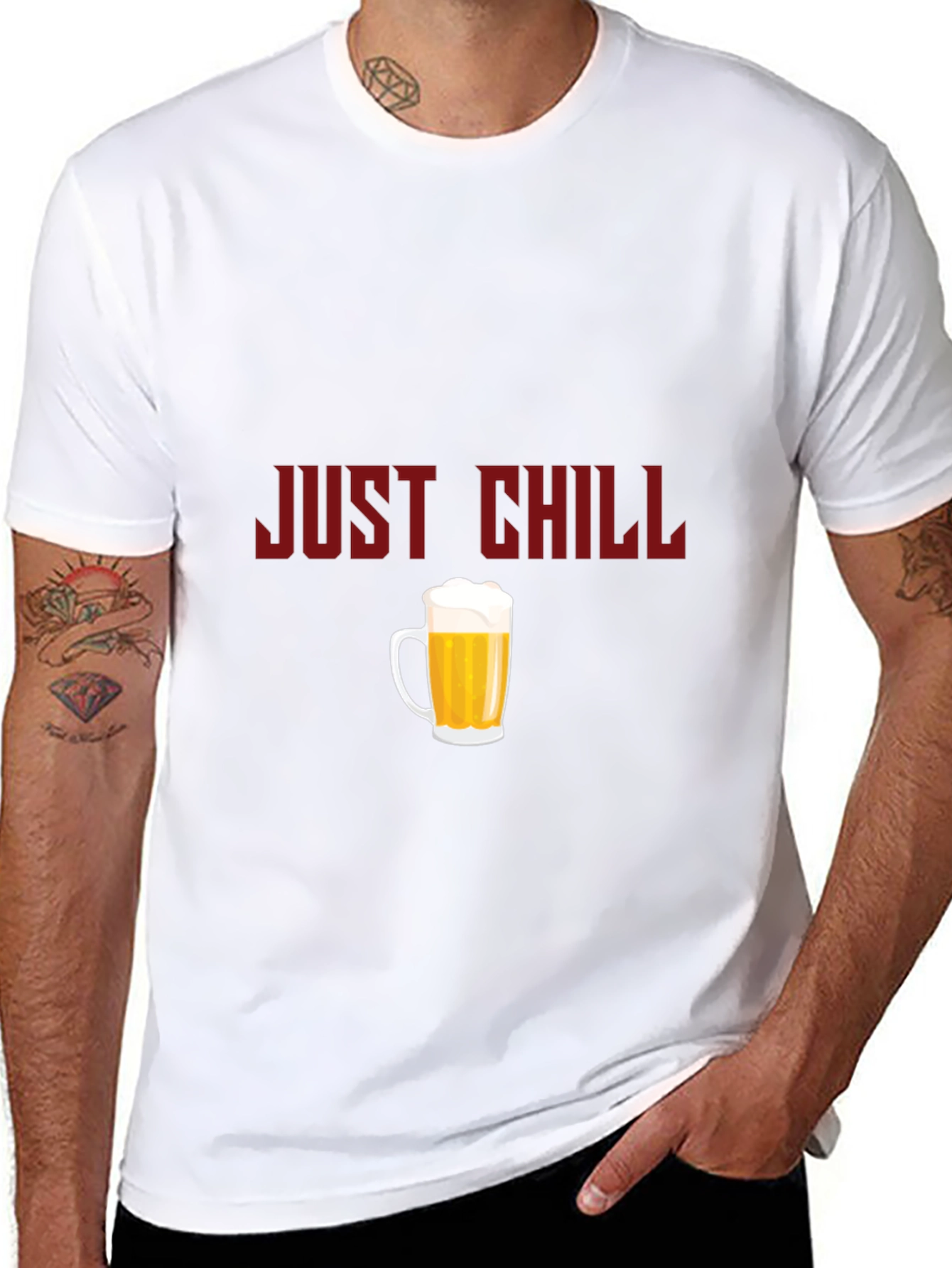 Just Chill Beer Graphic Tee - Black