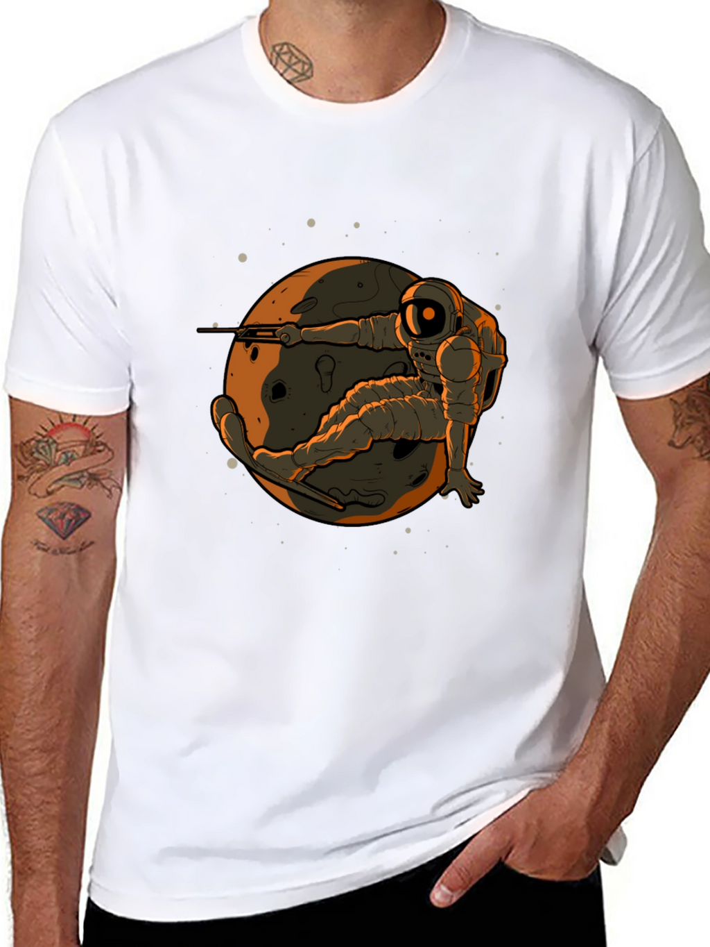 Astronaut Skateboard T-Shirt - Stylish Graphic Tee
