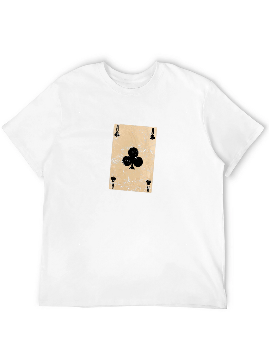 Ace of Clubs Graphic Tee - Distressed Card Design