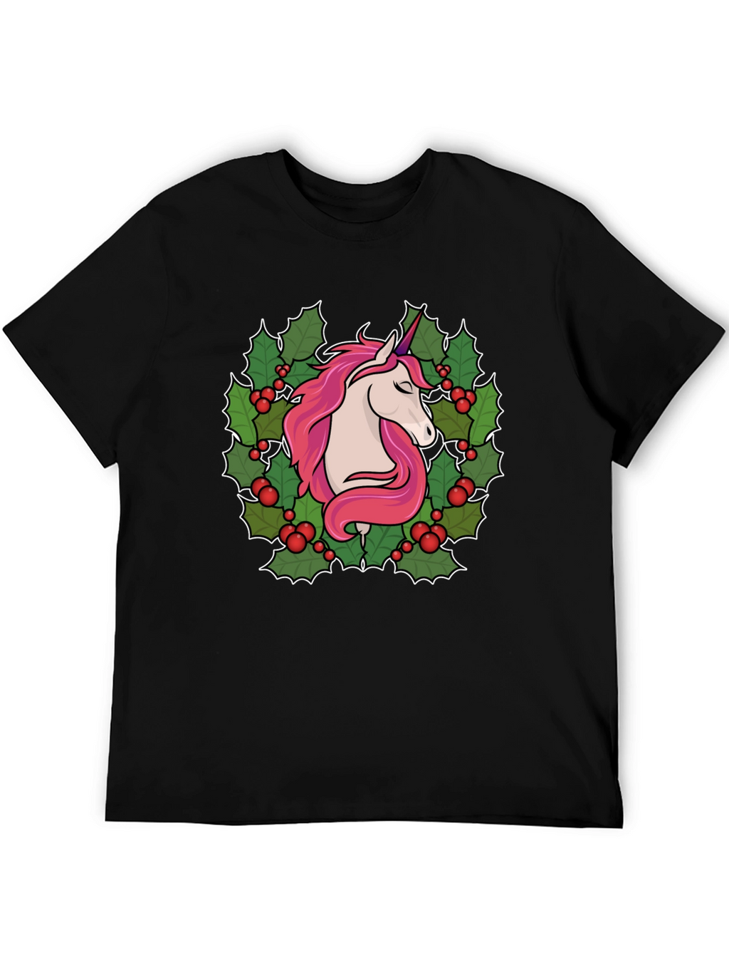 Unicorn Christmas Wreath Graphic Tee