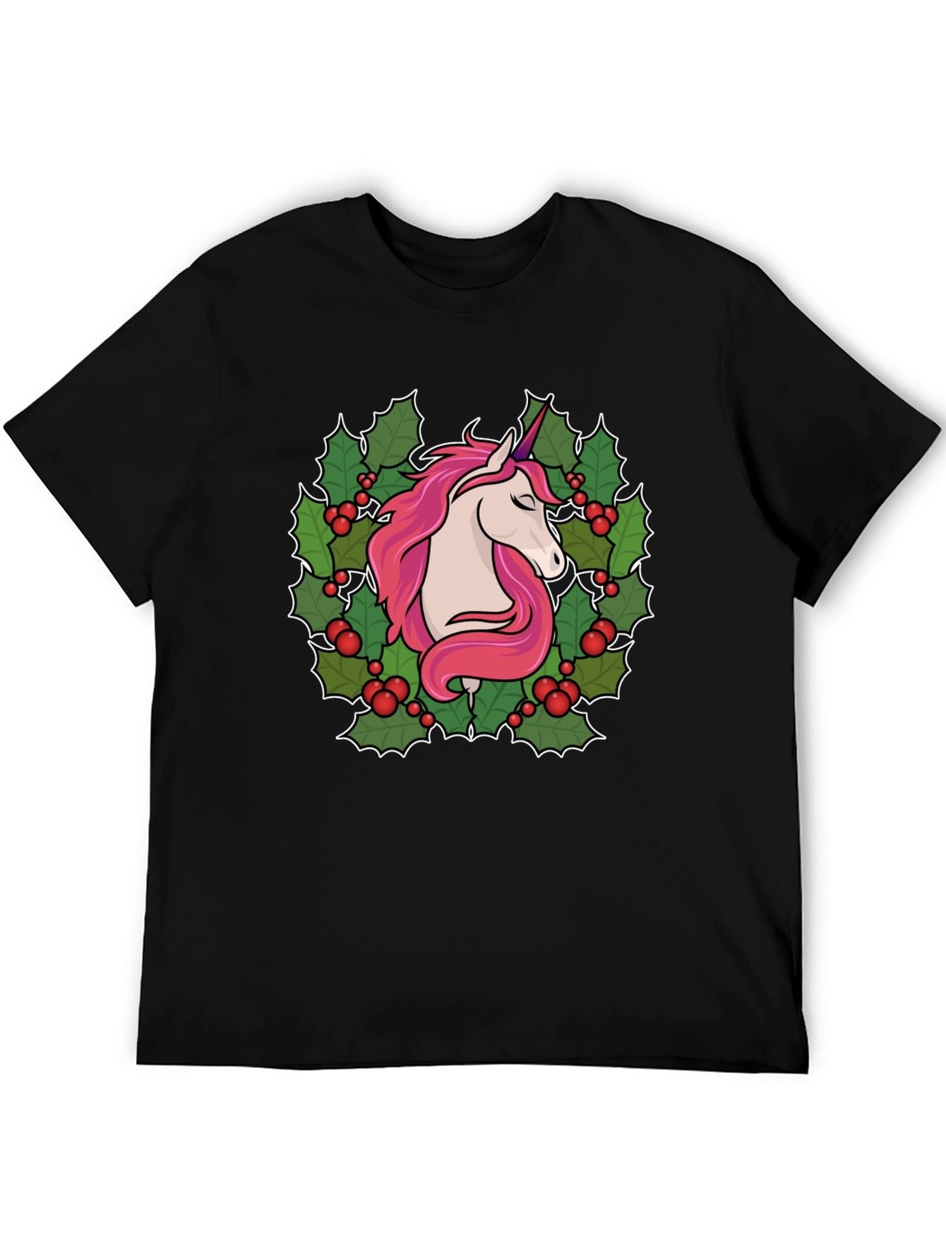 Unicorn Christmas Wreath Graphic Tee