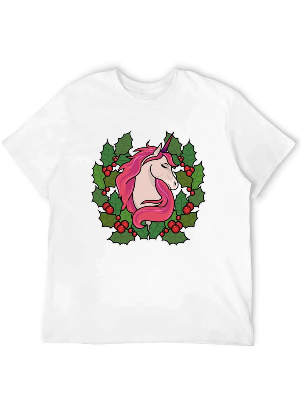Unicorn Christmas Wreath Graphic Tee