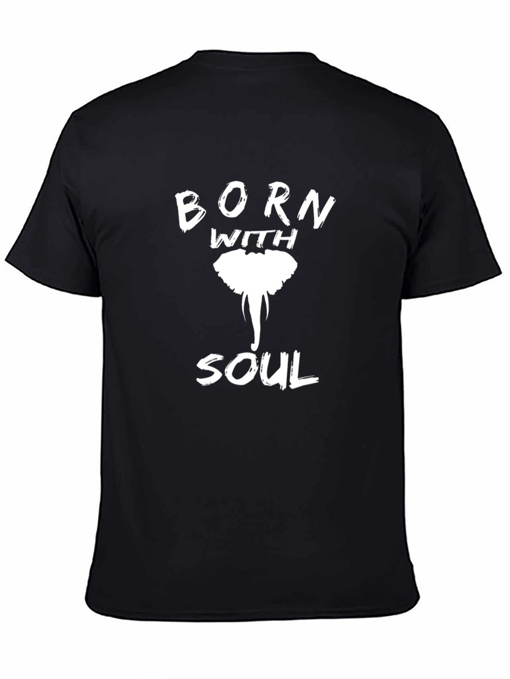 Born With Soul Elephant Graphic Tee - Black