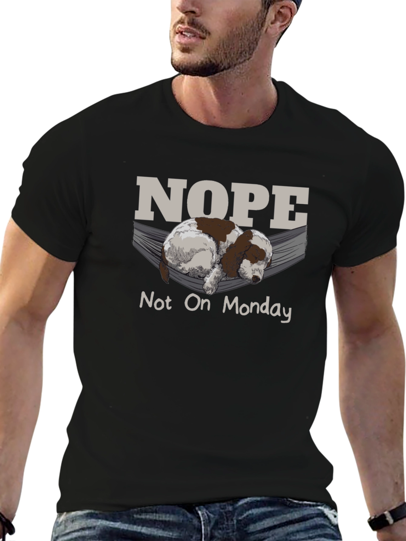 Nope Not On Monday T-Shirt Lazy Dog Hammock