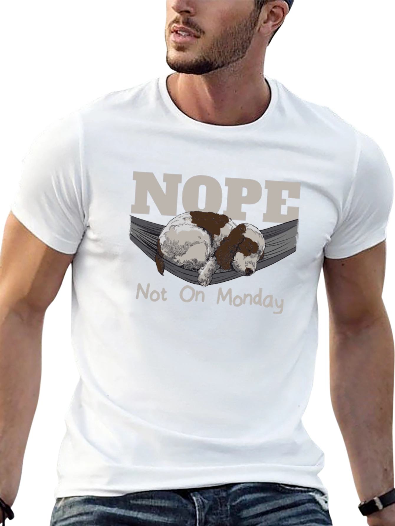 Nope Not On Monday T-Shirt Lazy Dog Hammock