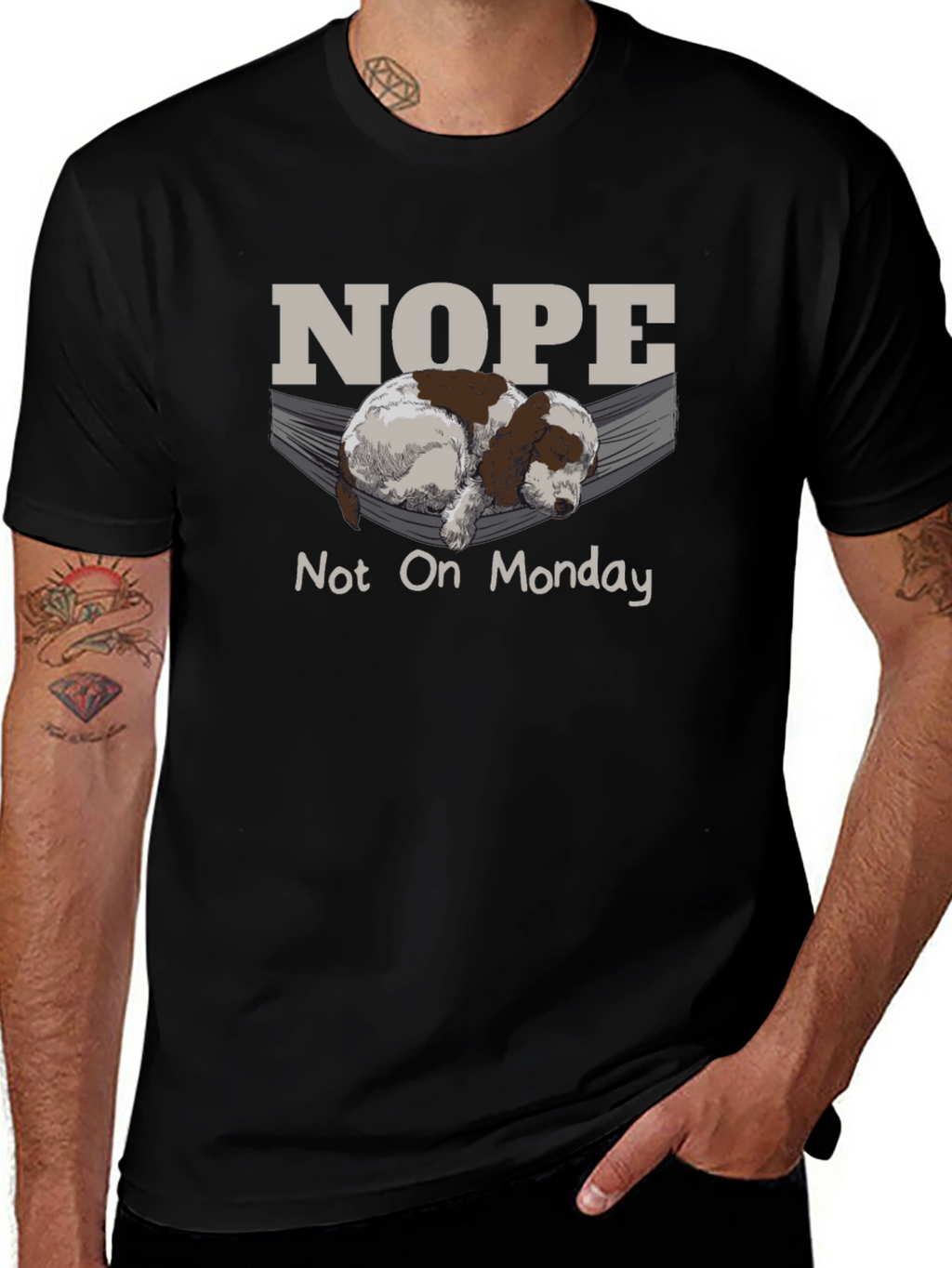 Nope Not On Monday T-Shirt Lazy Dog Hammock
