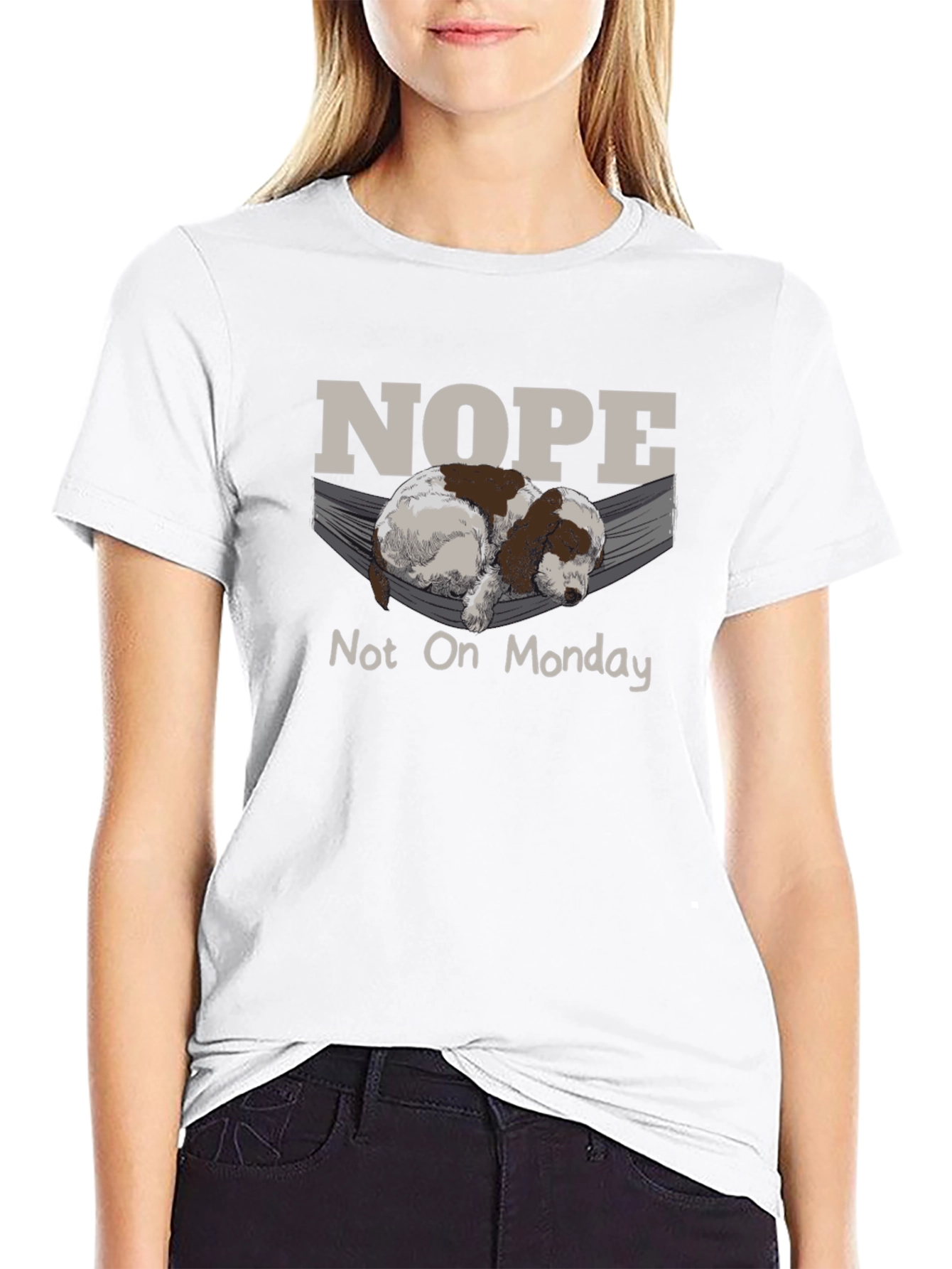 Nope Not On Monday T-Shirt Lazy Dog Hammock