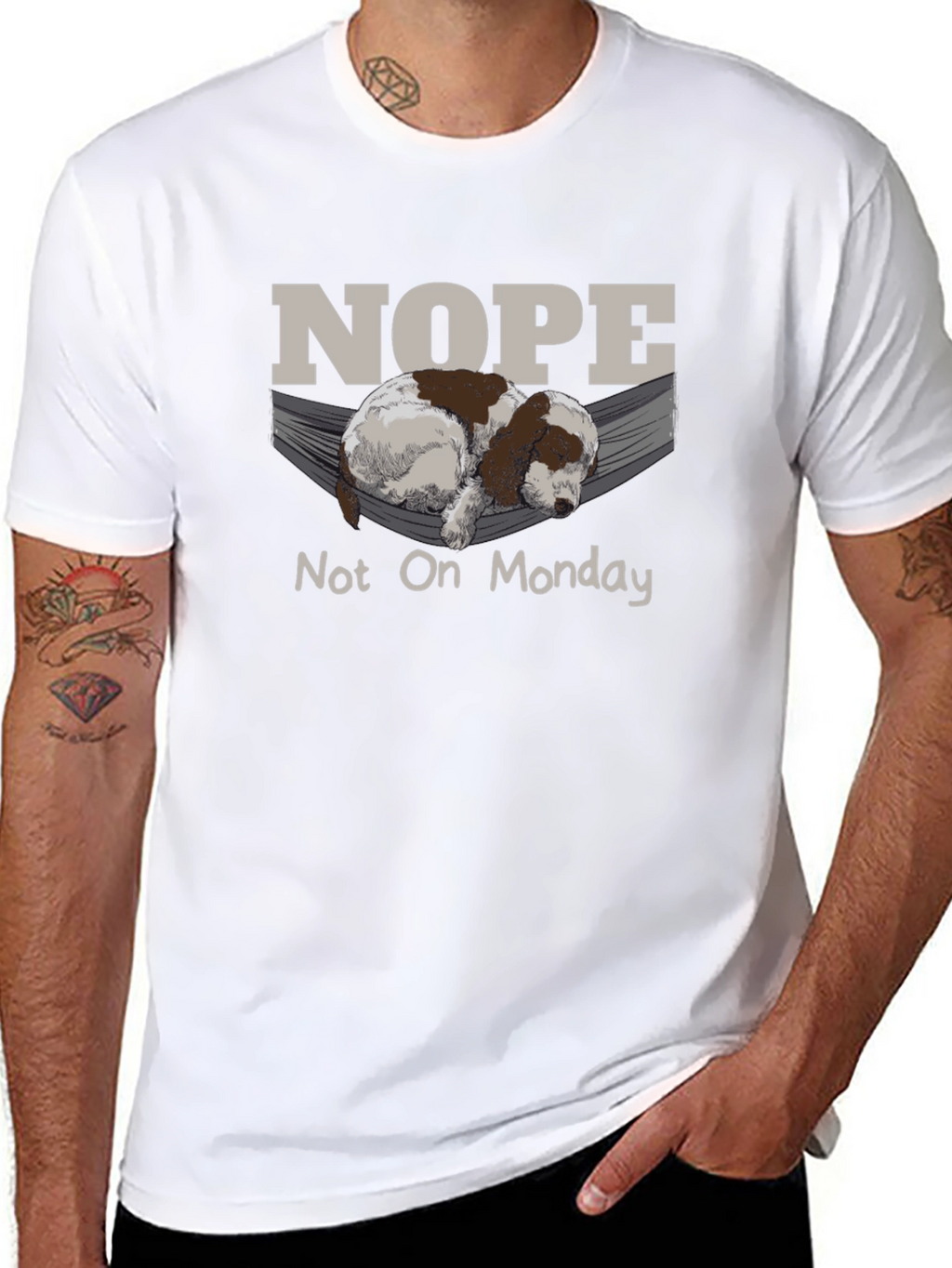 Nope Not On Monday T-Shirt Lazy Dog Hammock