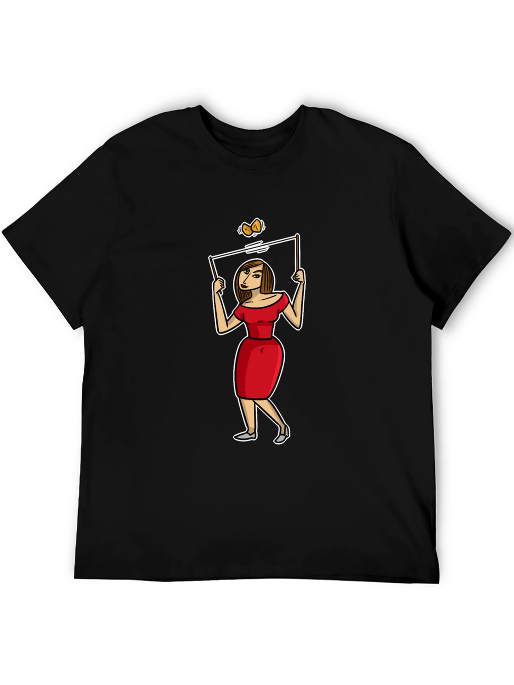 Cartoon Woman T-Shirt - Quirky Graphic Tee
