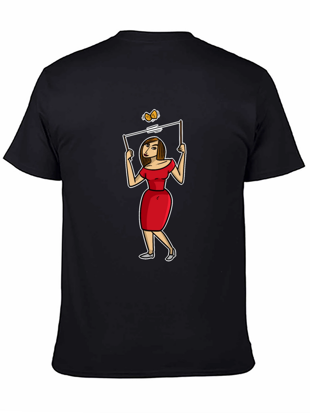 Cartoon Woman T-Shirt - Quirky Graphic Tee