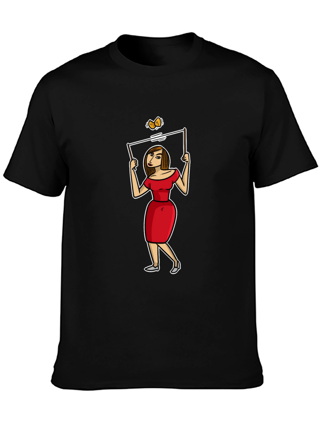 Cartoon Woman T-Shirt - Quirky Graphic Tee