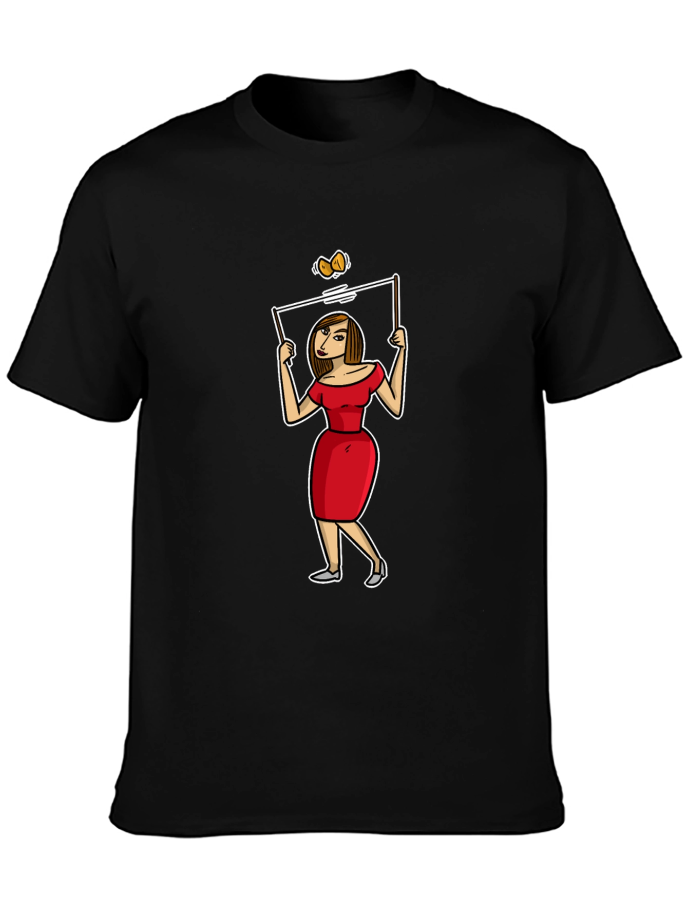 Cartoon Woman T-Shirt - Quirky Graphic Tee