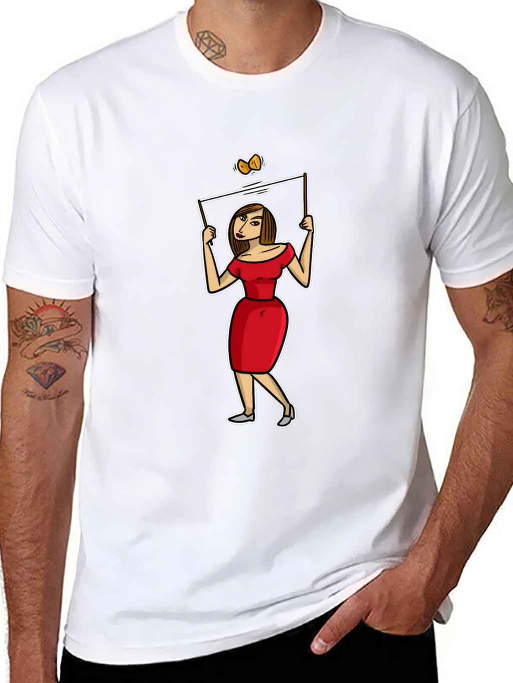 Cartoon Woman T-Shirt - Quirky Graphic Tee