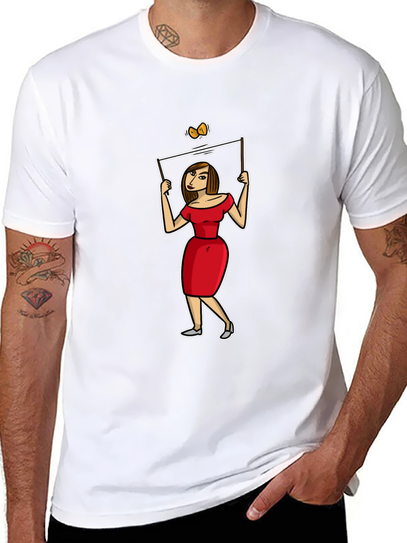 Cartoon Woman T-Shirt - Quirky Graphic Tee