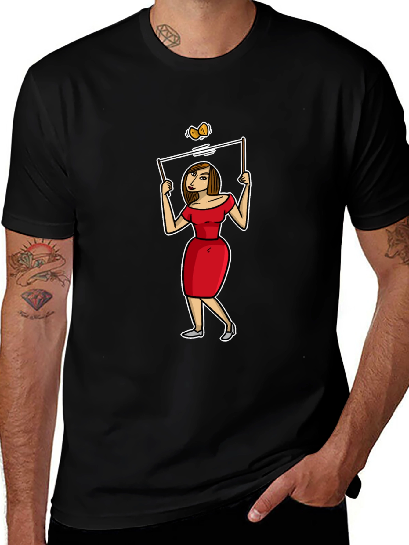 Cartoon Woman T-Shirt - Quirky Graphic Tee