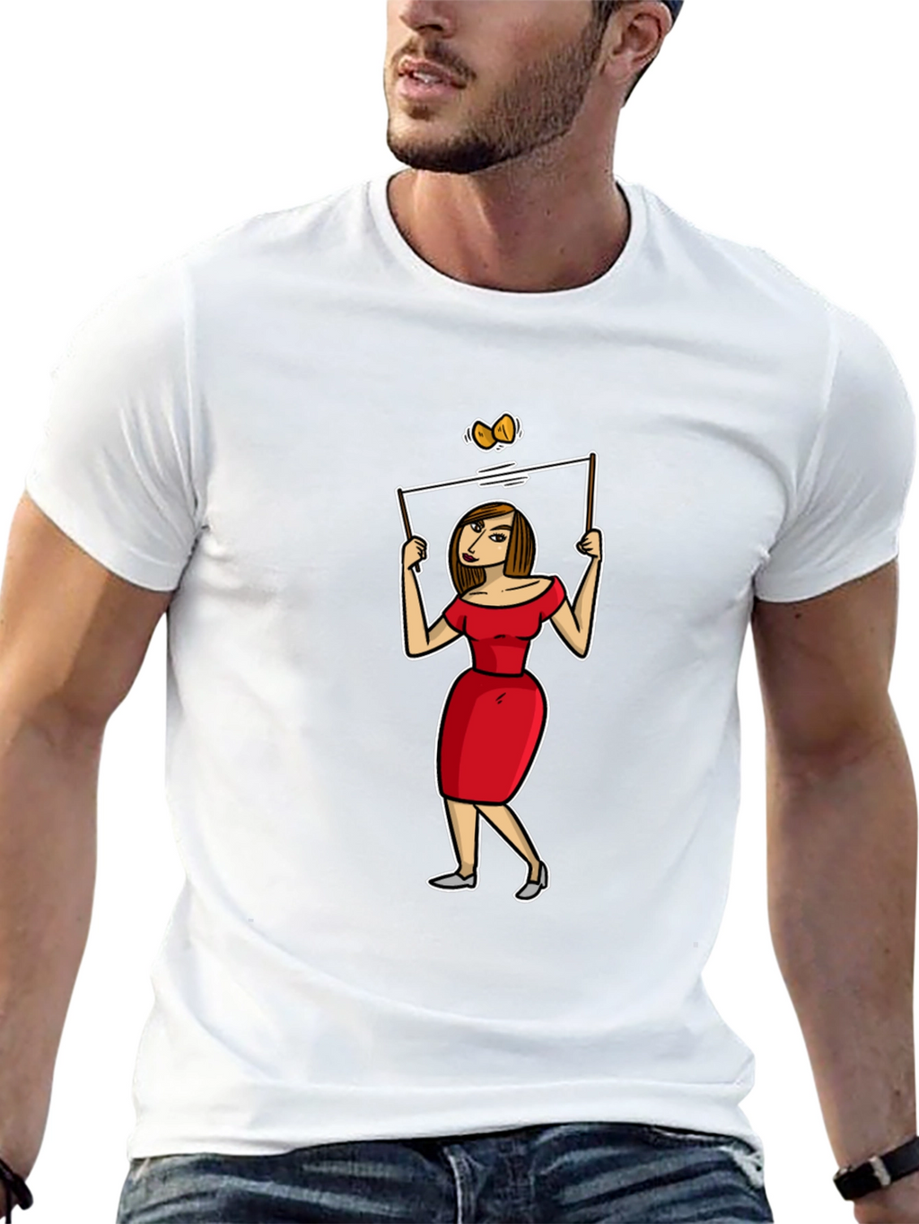 Cartoon Woman T-Shirt - Quirky Graphic Tee