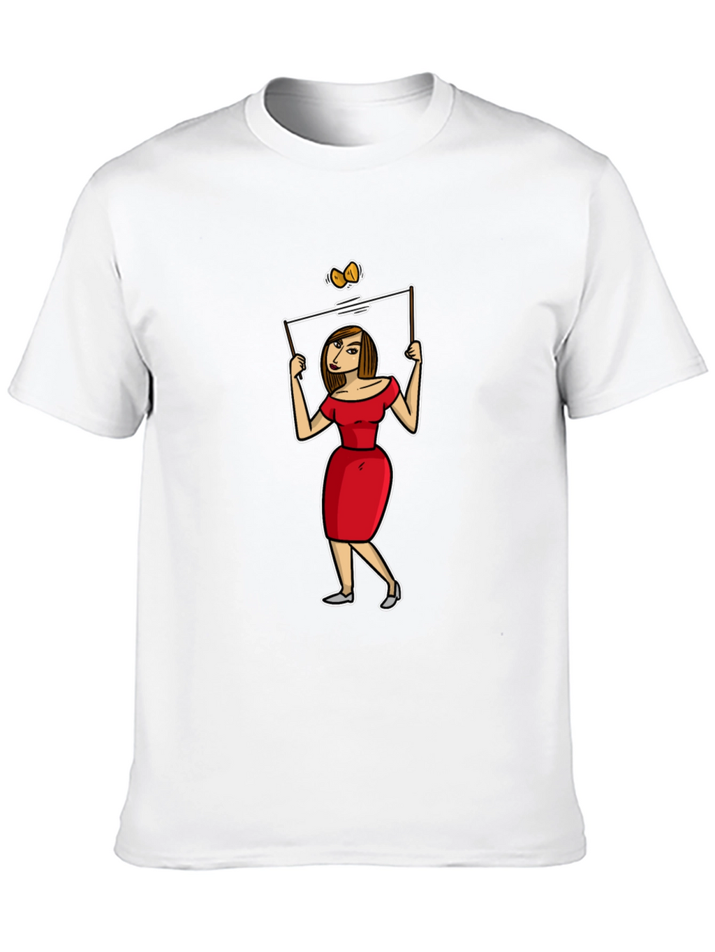 Cartoon Woman T-Shirt - Quirky Graphic Tee