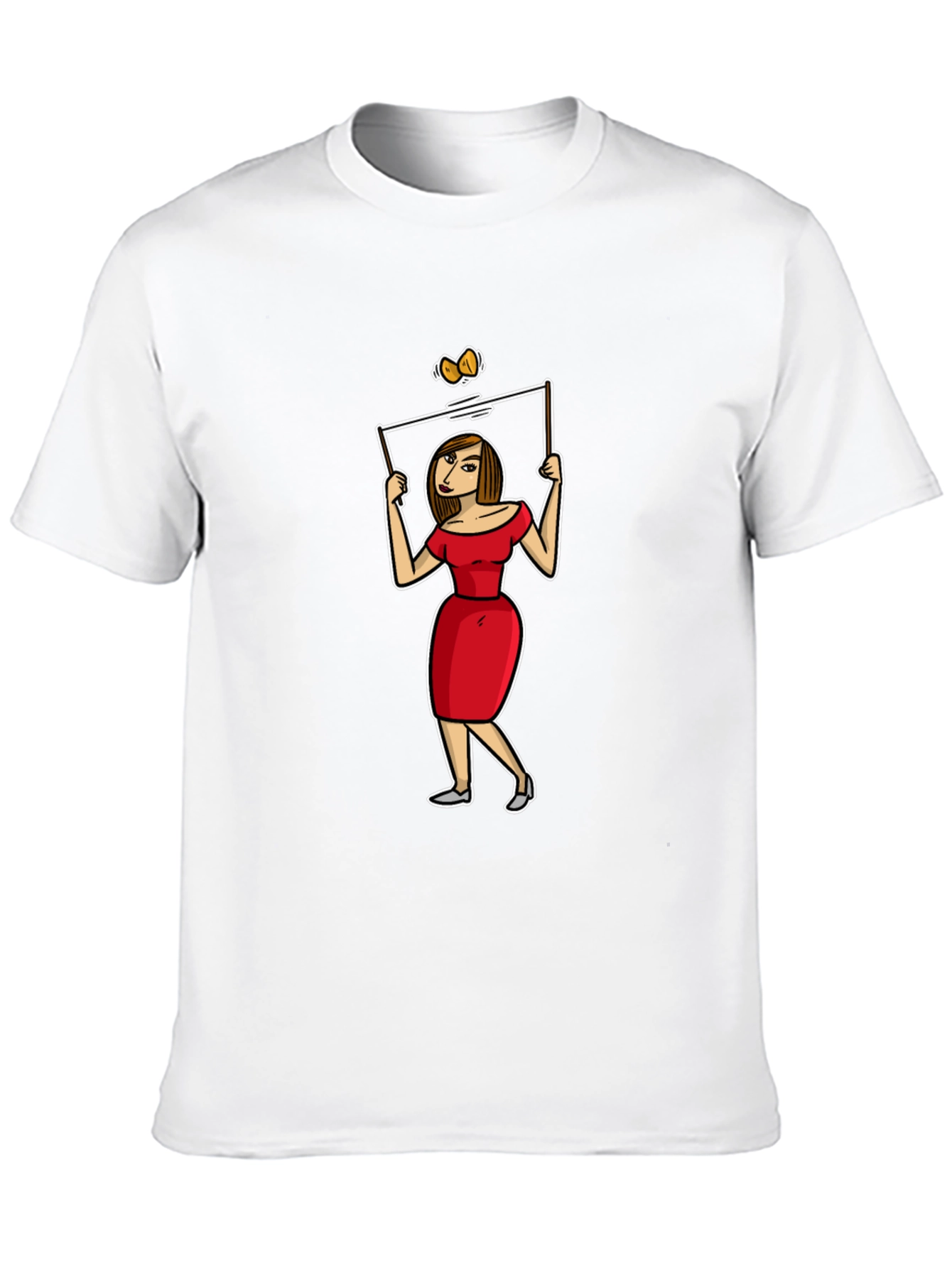 Cartoon Woman T-Shirt - Quirky Graphic Tee