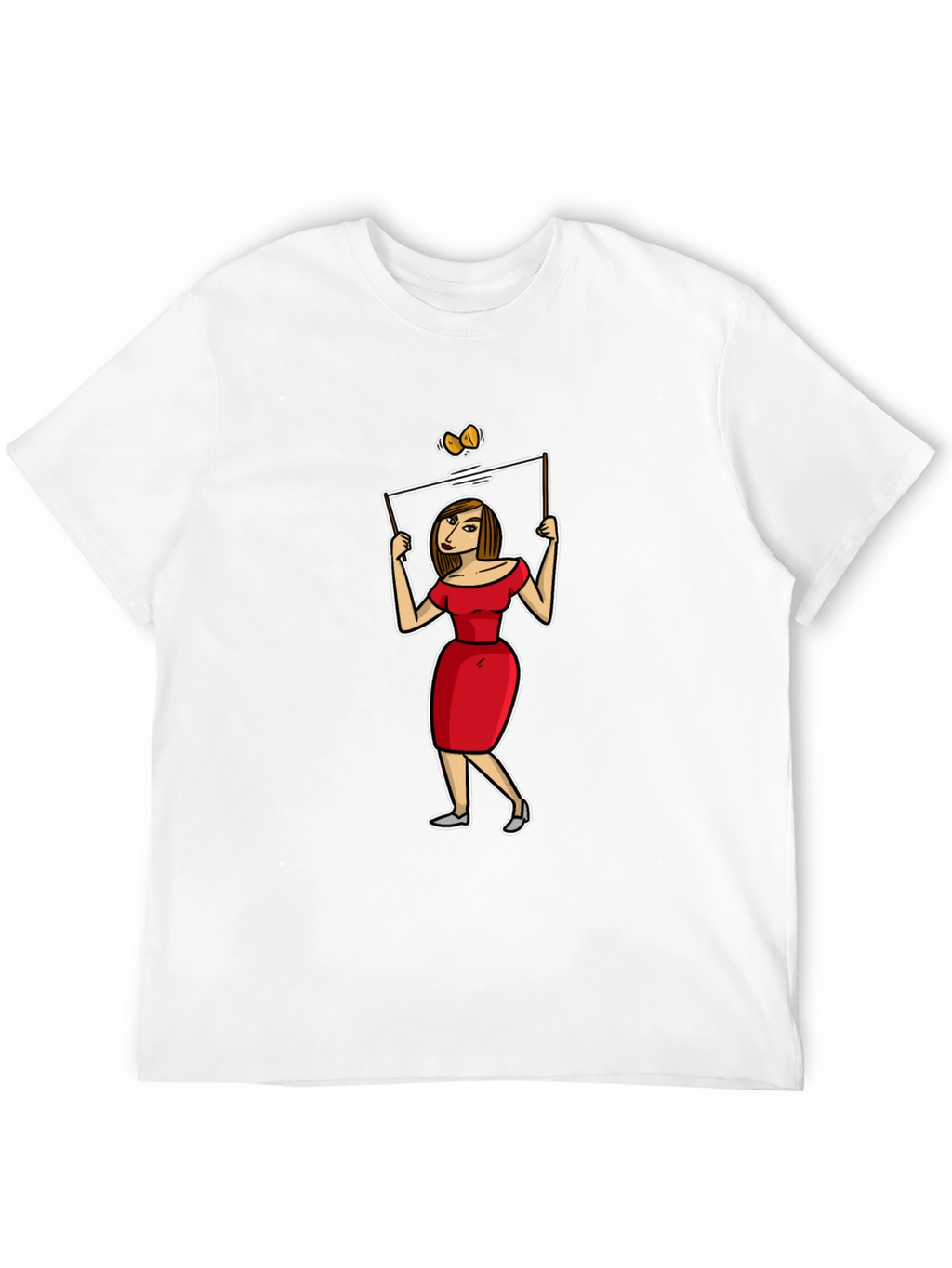 Cartoon Woman T-Shirt - Quirky Graphic Tee