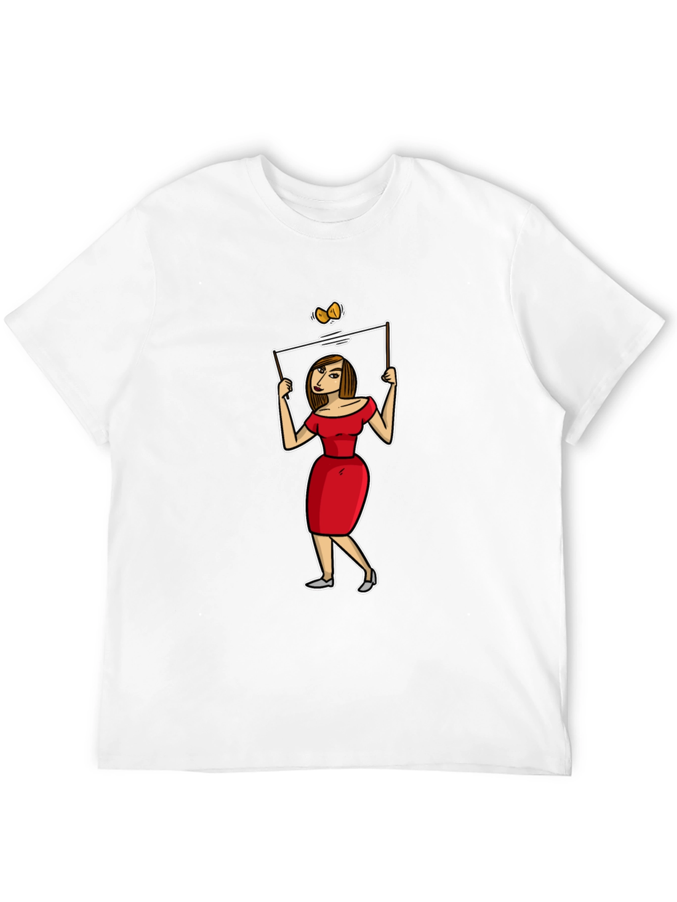Cartoon Woman T-Shirt - Quirky Graphic Tee