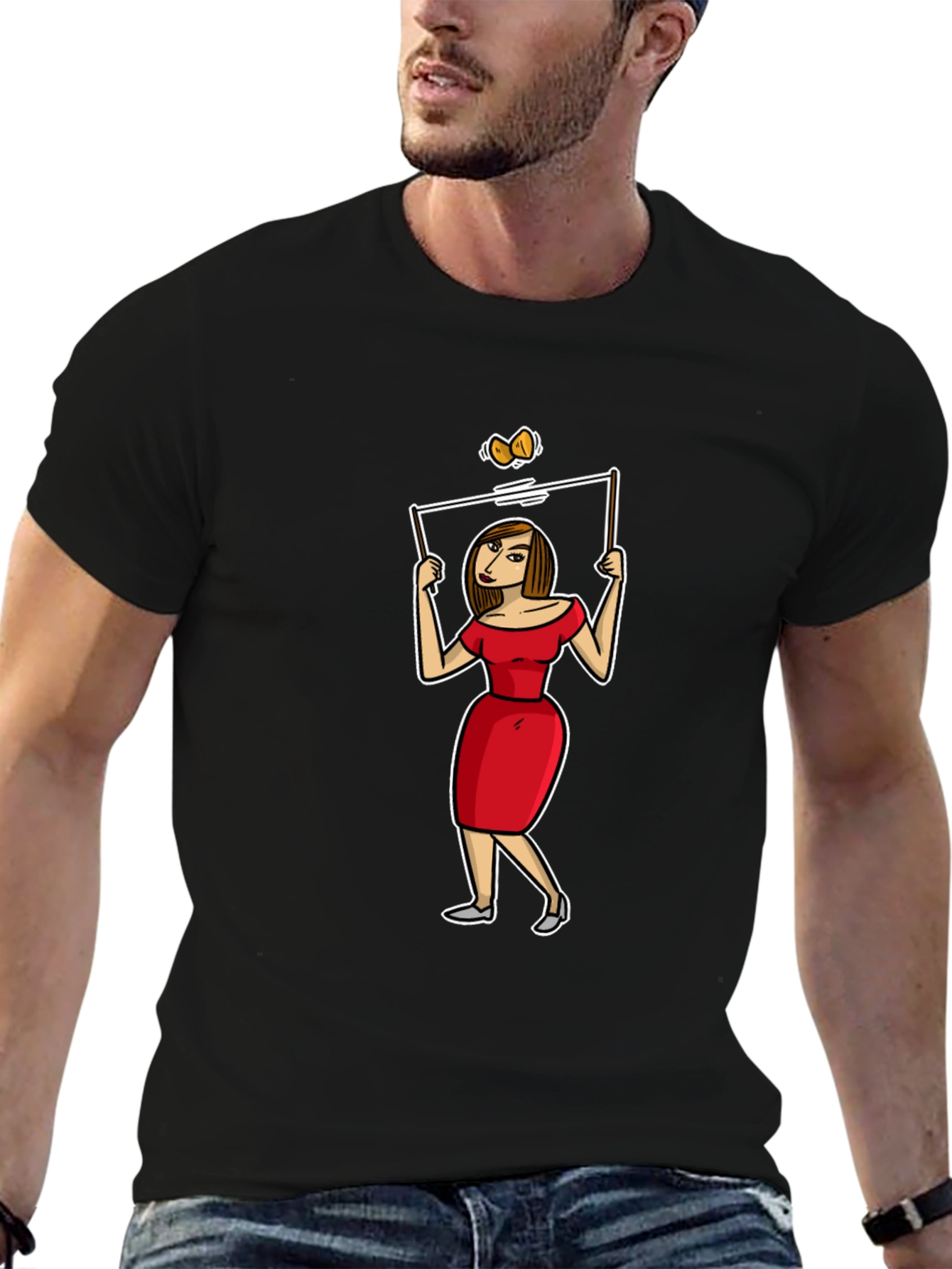 Cartoon Woman T-Shirt - Quirky Graphic Tee