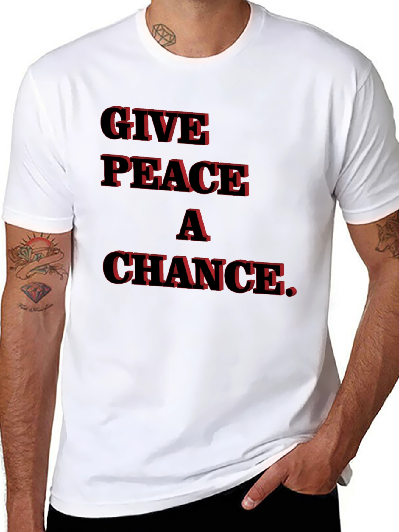 Give Peace A Chance Black T-Shirt
