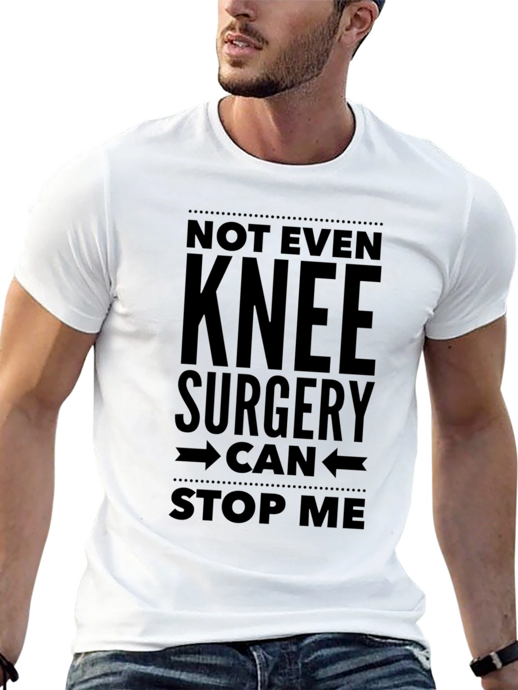 Knee Surgery Cant Stop Me Black T-Shirt