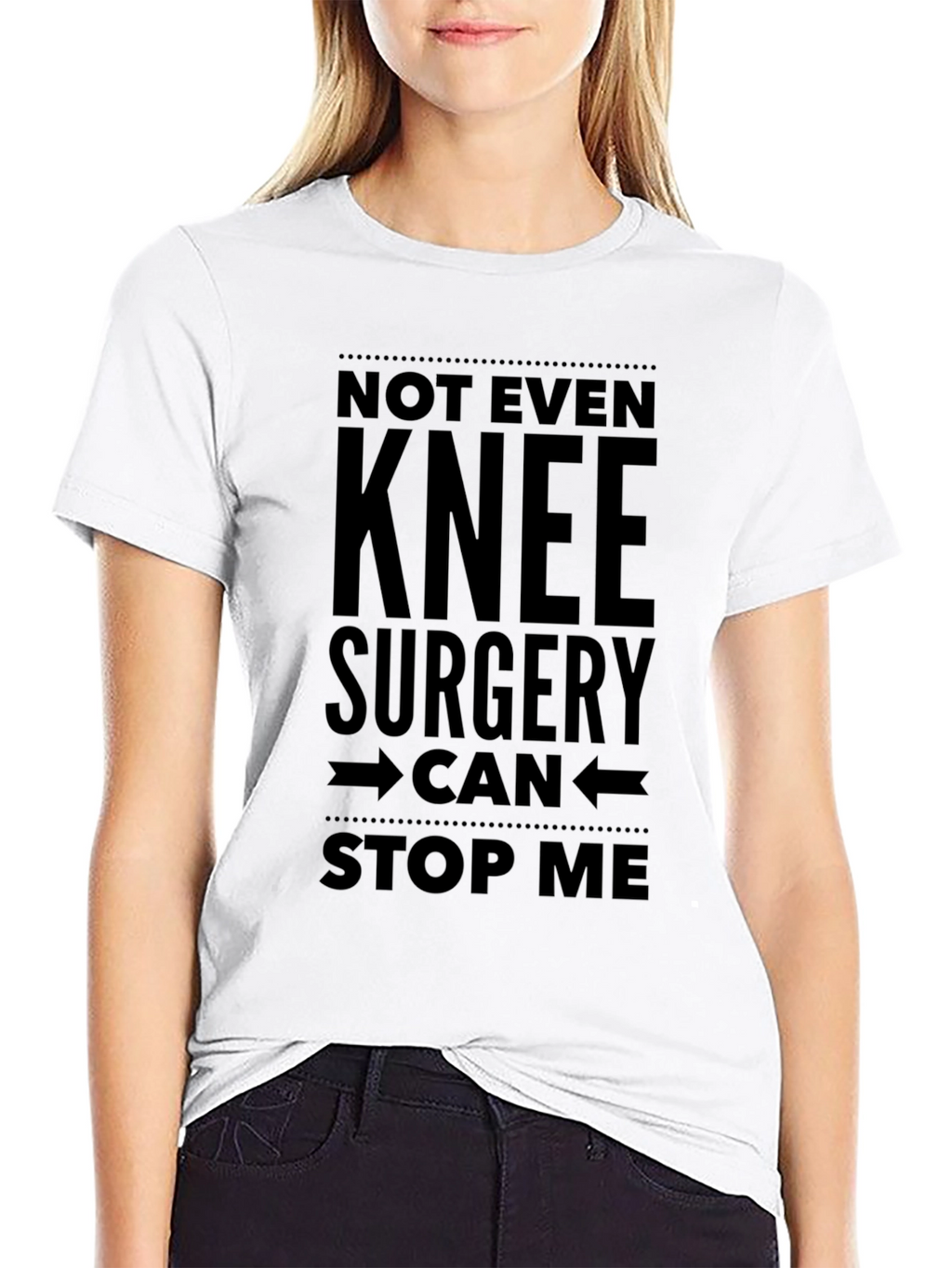 Knee Surgery Cant Stop Me Black T-Shirt