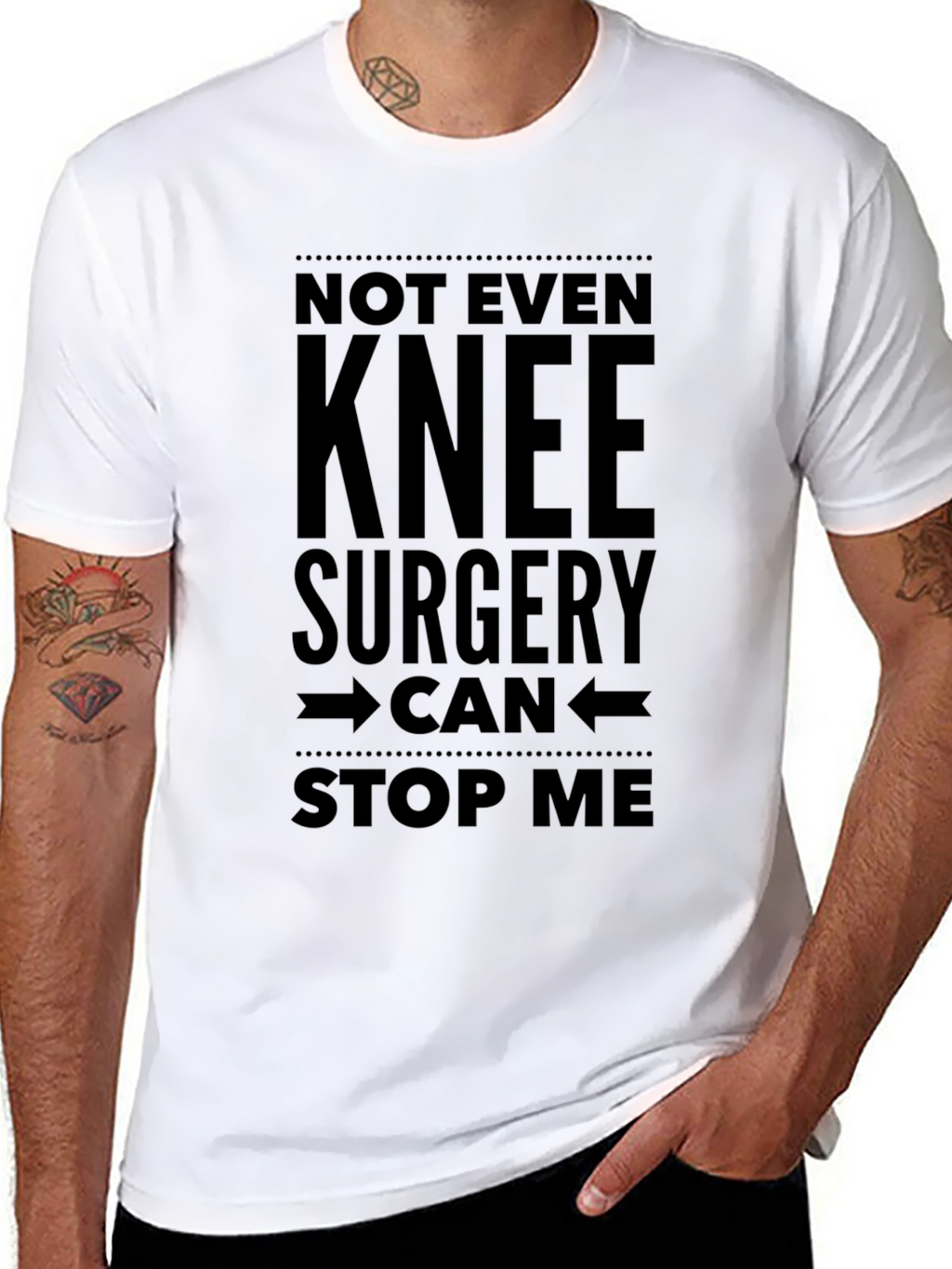Knee Surgery Cant Stop Me Black T-Shirt