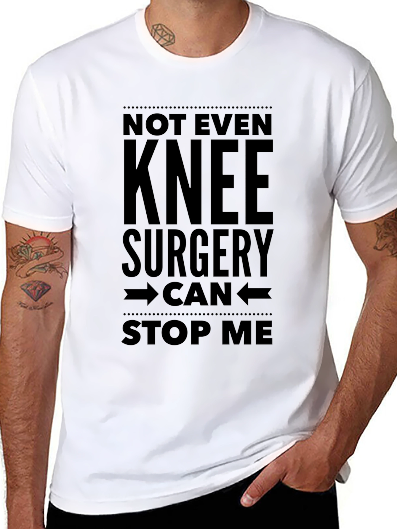 Knee Surgery Cant Stop Me Black T-Shirt