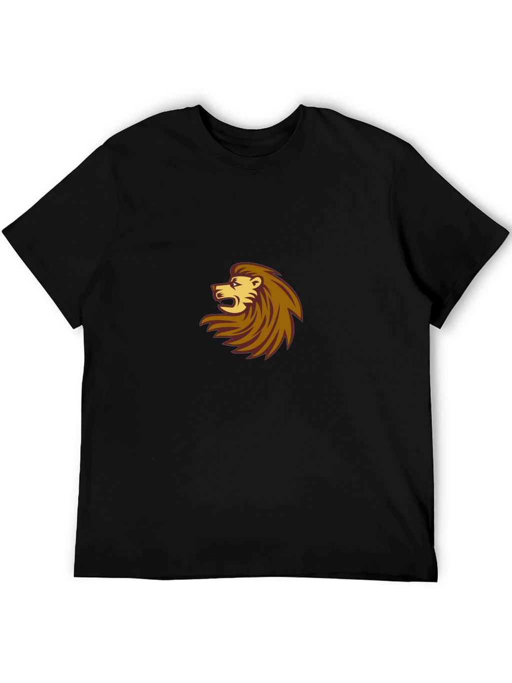 Black T-Shirt with Lion Design