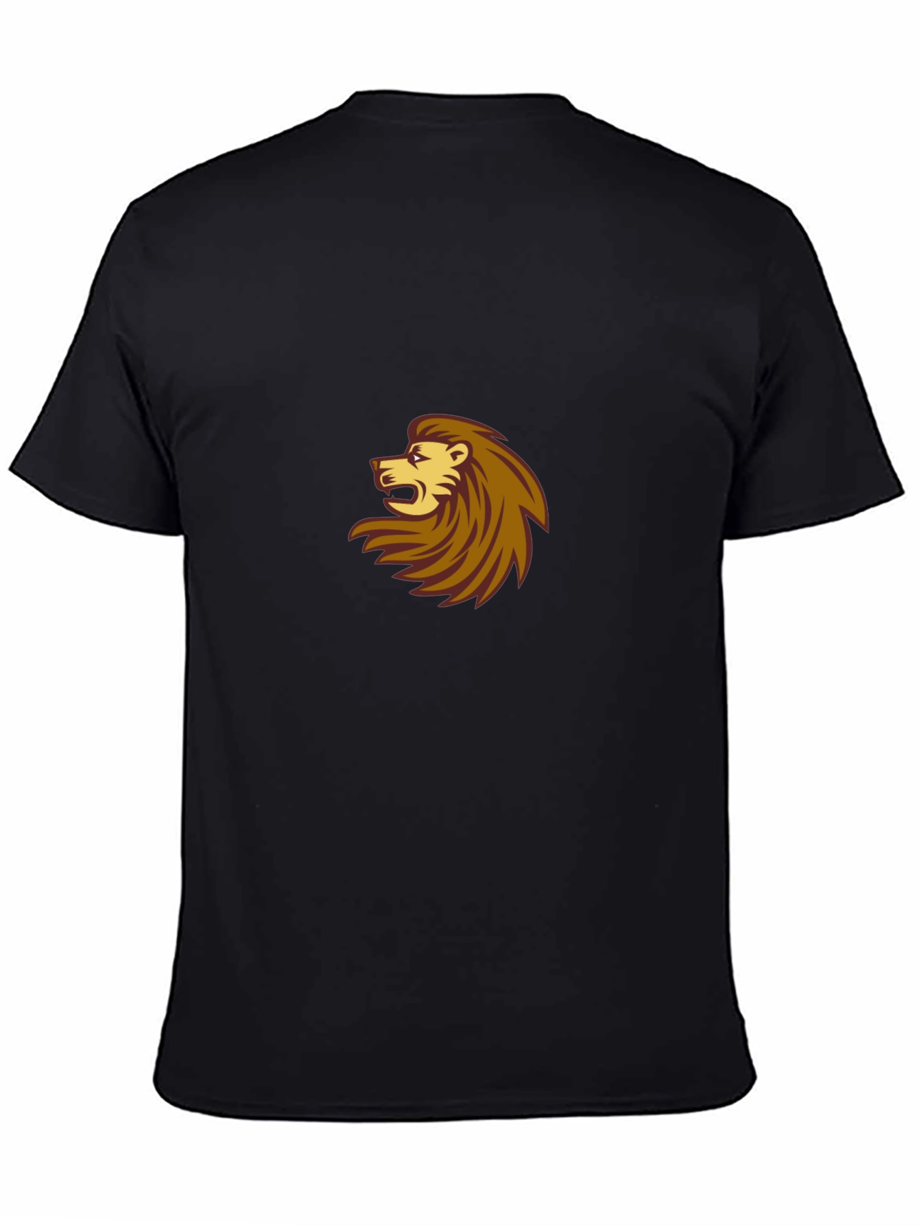 Black T-Shirt with Lion Design