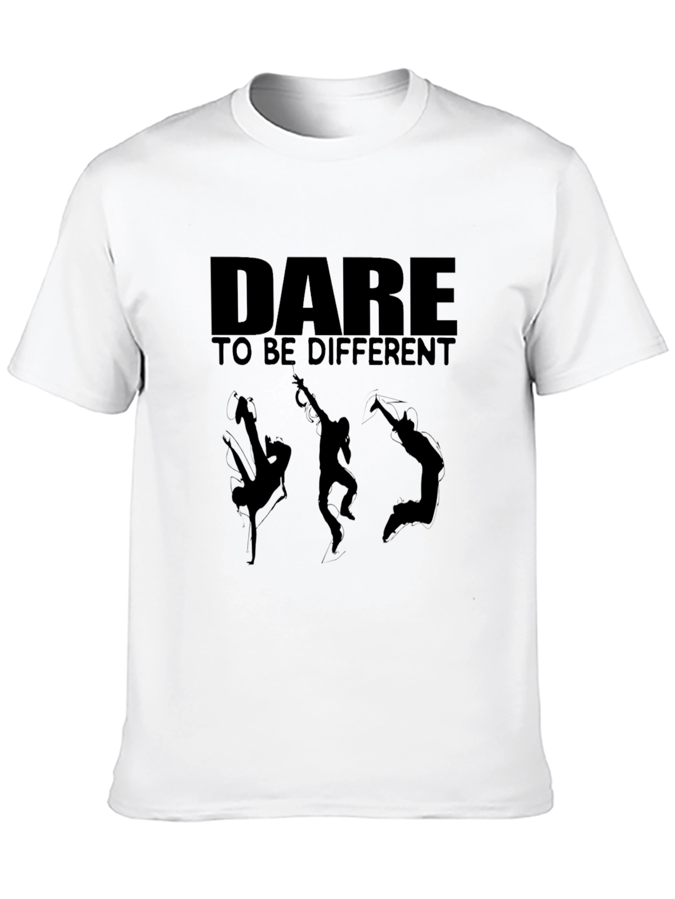 Dare to be Different Black Graphic T-Shirt