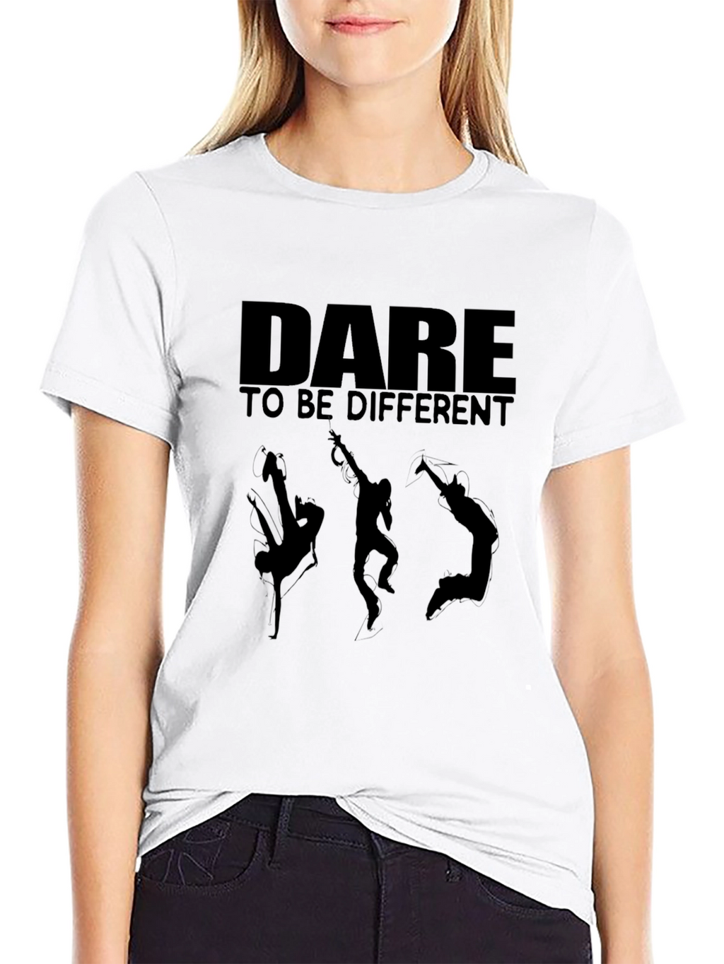 Dare to be Different Black Graphic T-Shirt