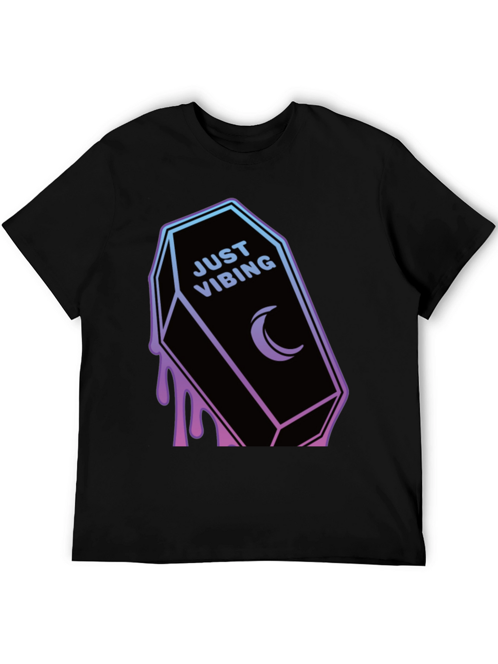 Just Vibing Coffin T-Shirt - Gothic Style