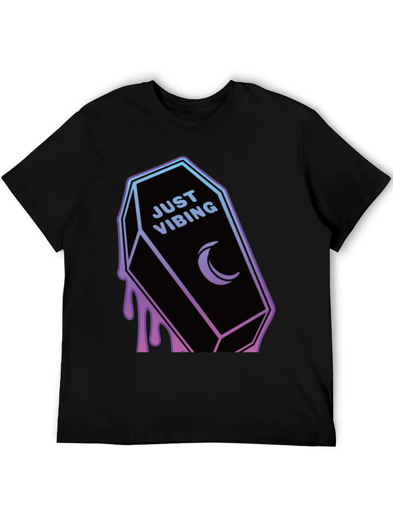 Just Vibing Coffin T-Shirt - Gothic Style