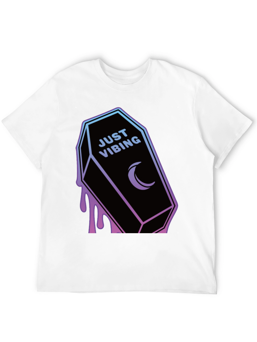 Just Vibing Coffin T-Shirt - Gothic Style