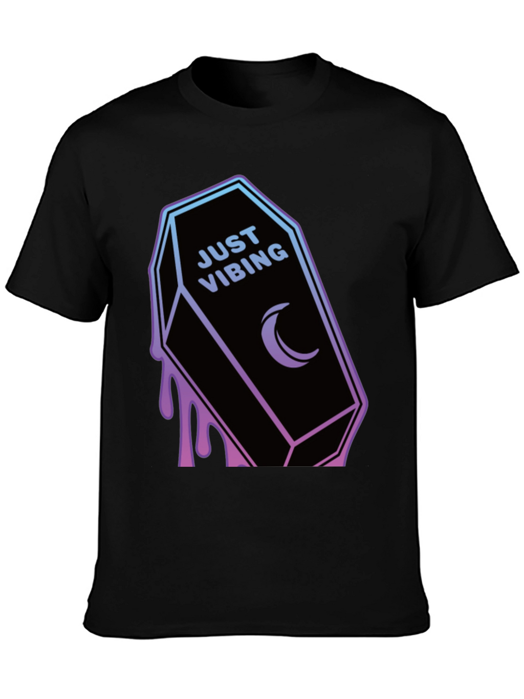 Just Vibing Coffin T-Shirt - Gothic Style