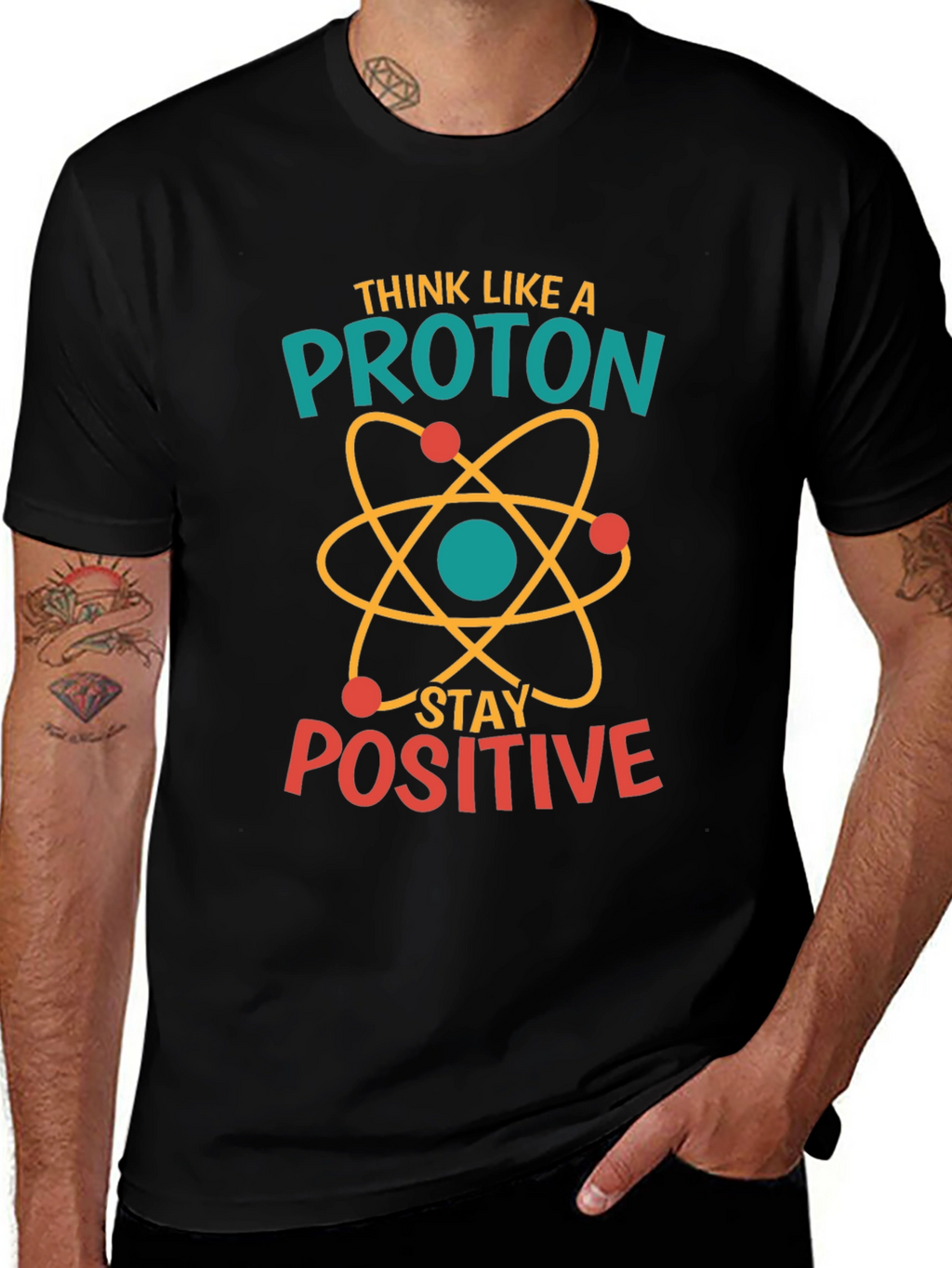 Think Like A Proton Positive Black T-Shirt