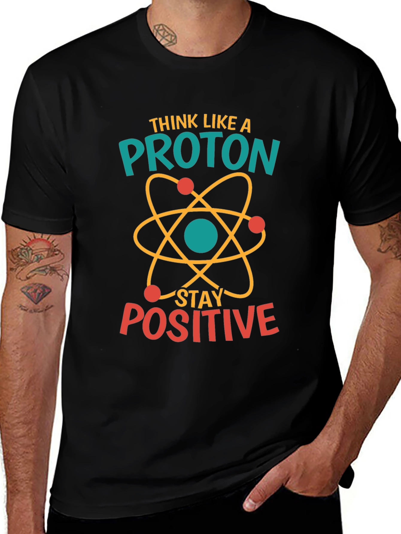 Think Like A Proton Positive Black T-Shirt