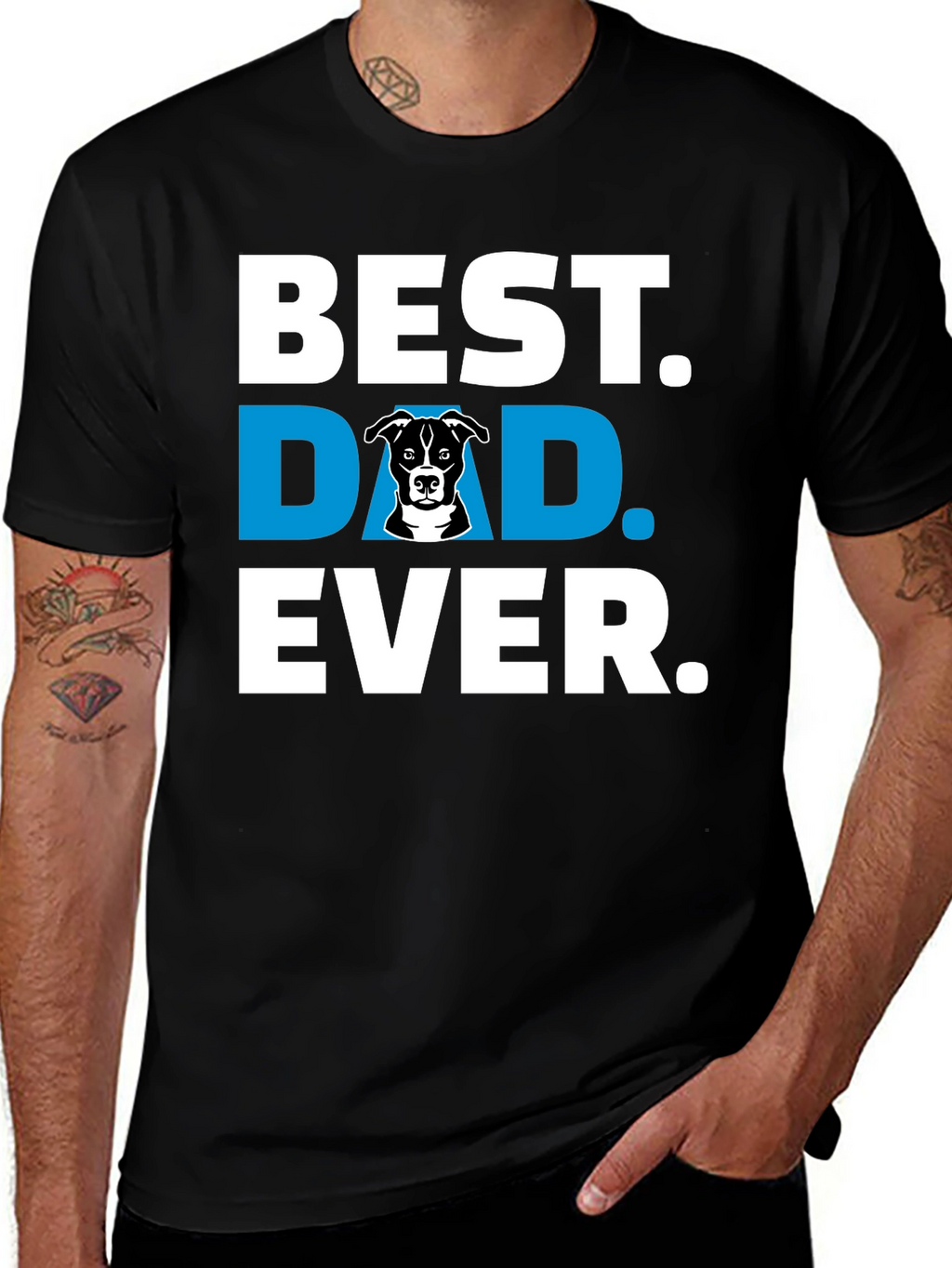 Best Dog Dad Ever Black T-Shirt