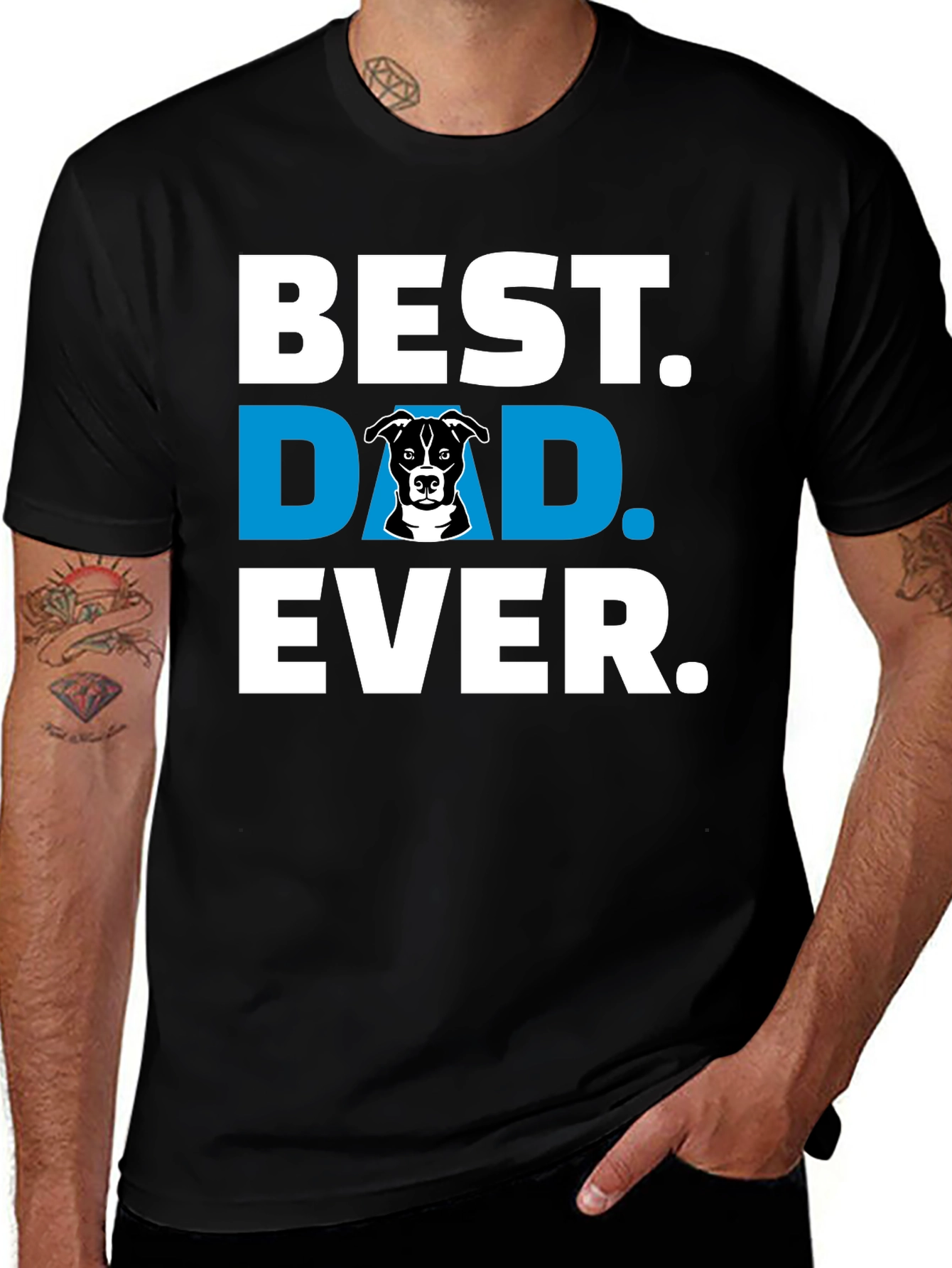 Best Dog Dad Ever Black T-Shirt