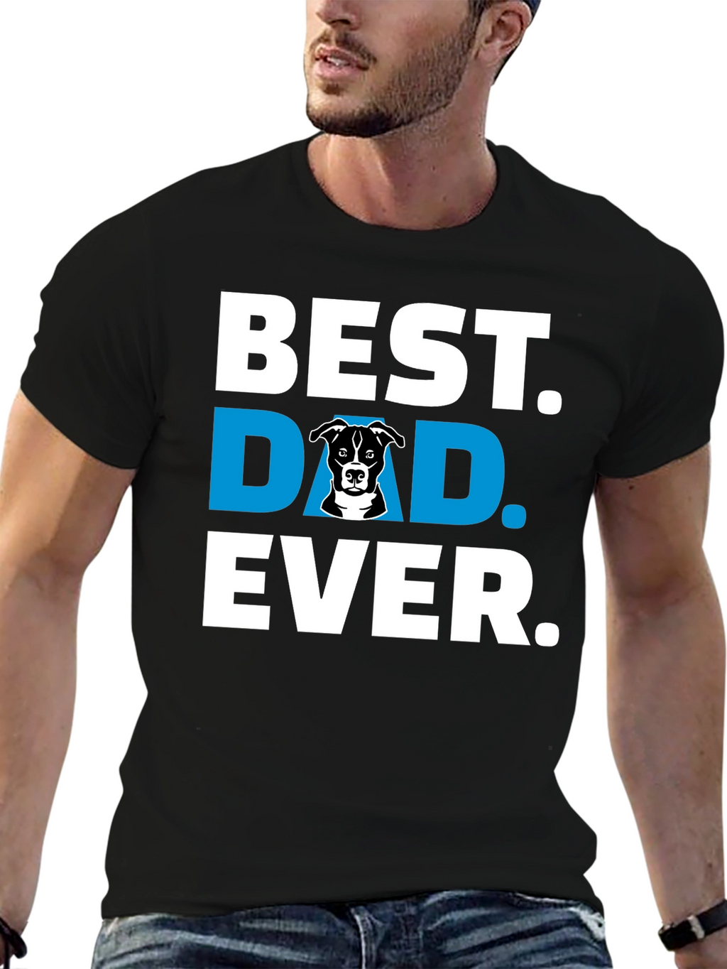 Best Dog Dad Ever Black T-Shirt