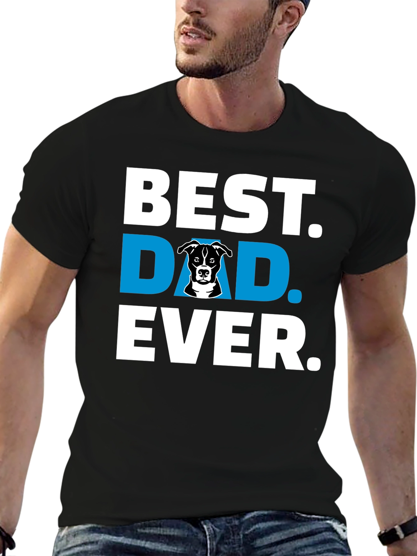 Best Dog Dad Ever Black T-Shirt