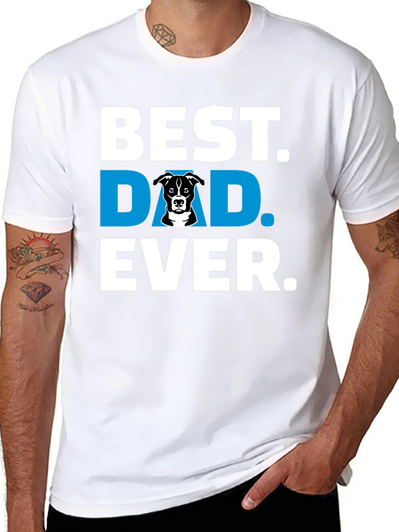 Best Dog Dad Ever Black T-Shirt
